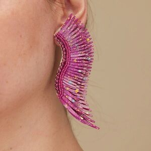 NWT: Mignonne Gavigan Madeline Earrings Maroon Splatter Paint